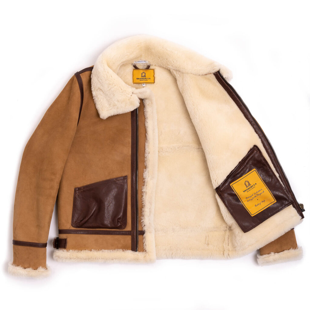 "Aviatore" B-3 Sabbia Shearling Jacket - Shangri-la Heritage