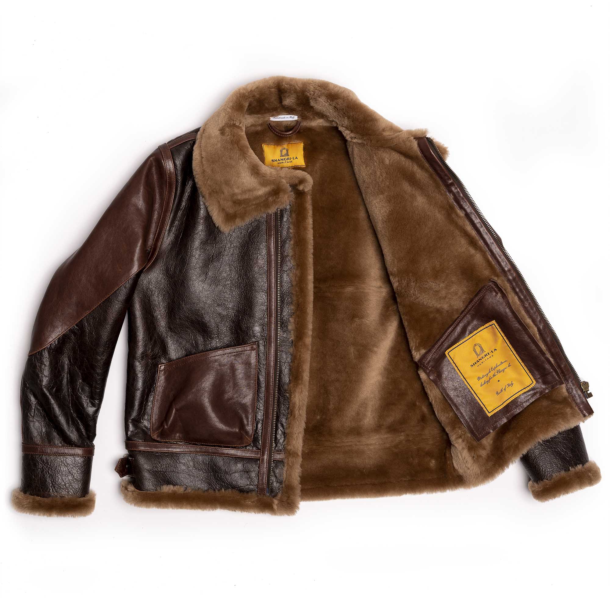 “Aviatore” B-3 Seal Brown Shearling Jacket