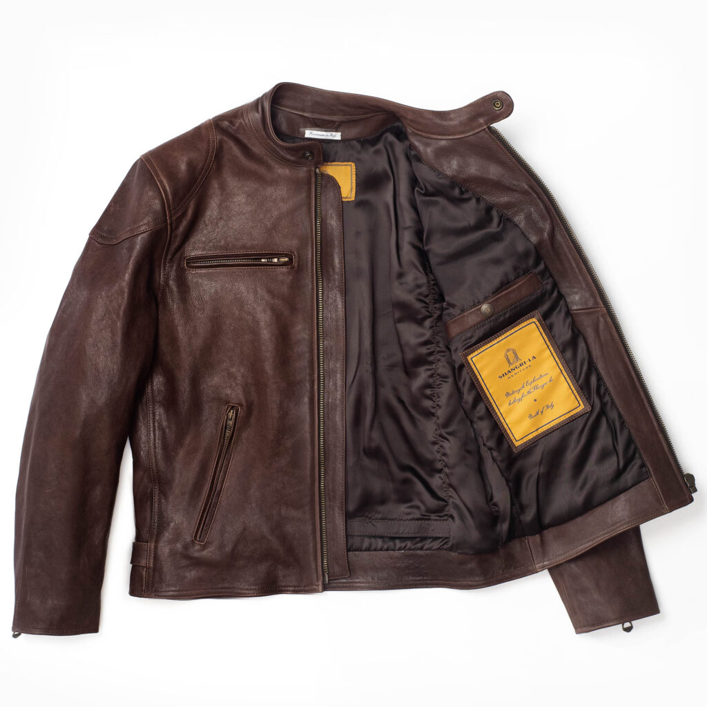 “Café Racer” Brown Leather Jacket - Shangri-la Heritage
