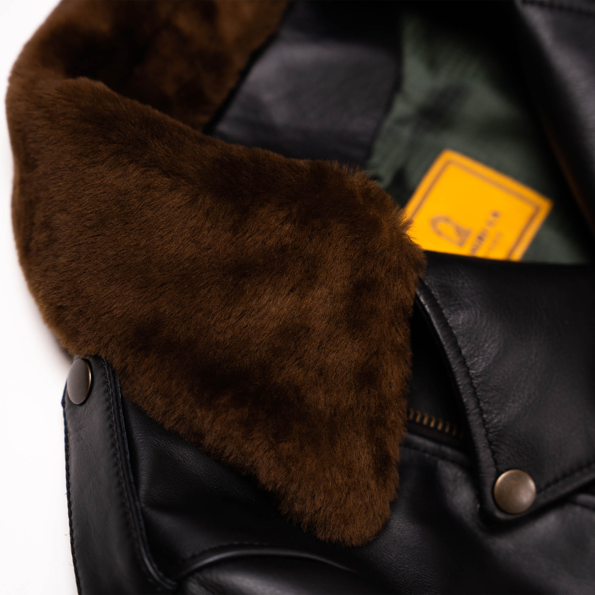 "Chiodo" Fur Collar Black Steerhide Leather Jacket