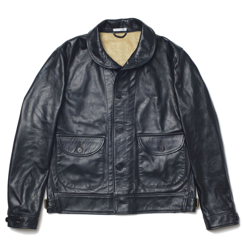 “Cossack” Black Tea-core Leather Jacket