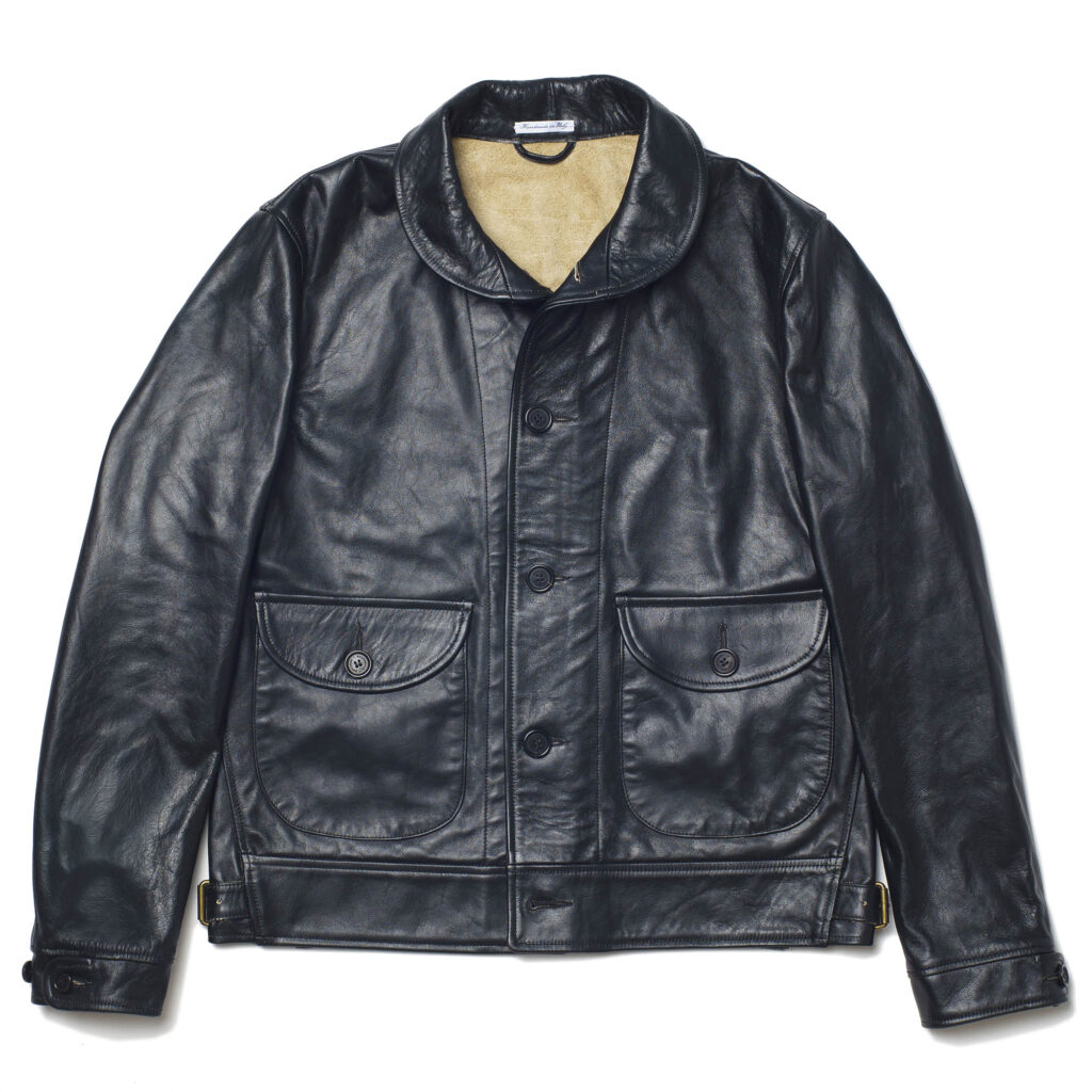 “Cossack” Black Tea-core Leather Jacket