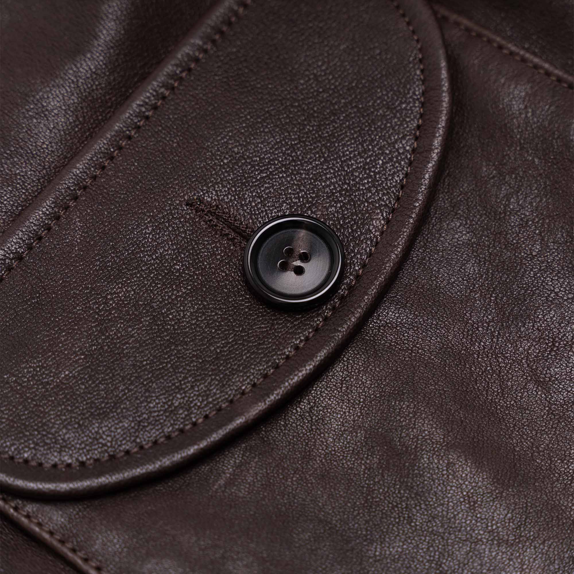 “Cossack” Testa di Moro Lambskin Leather Jacket