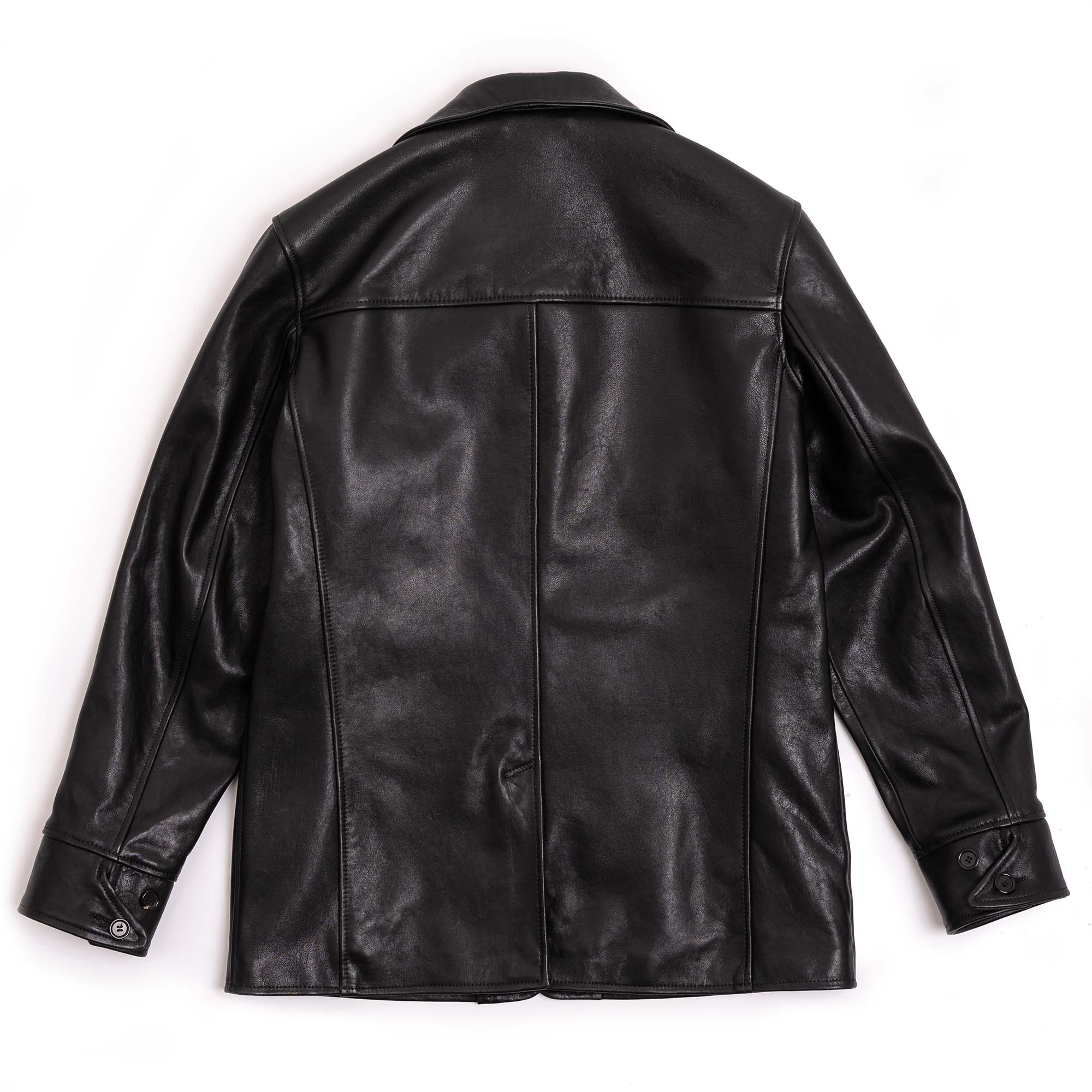 “Enzo” Black Leather Car Coat