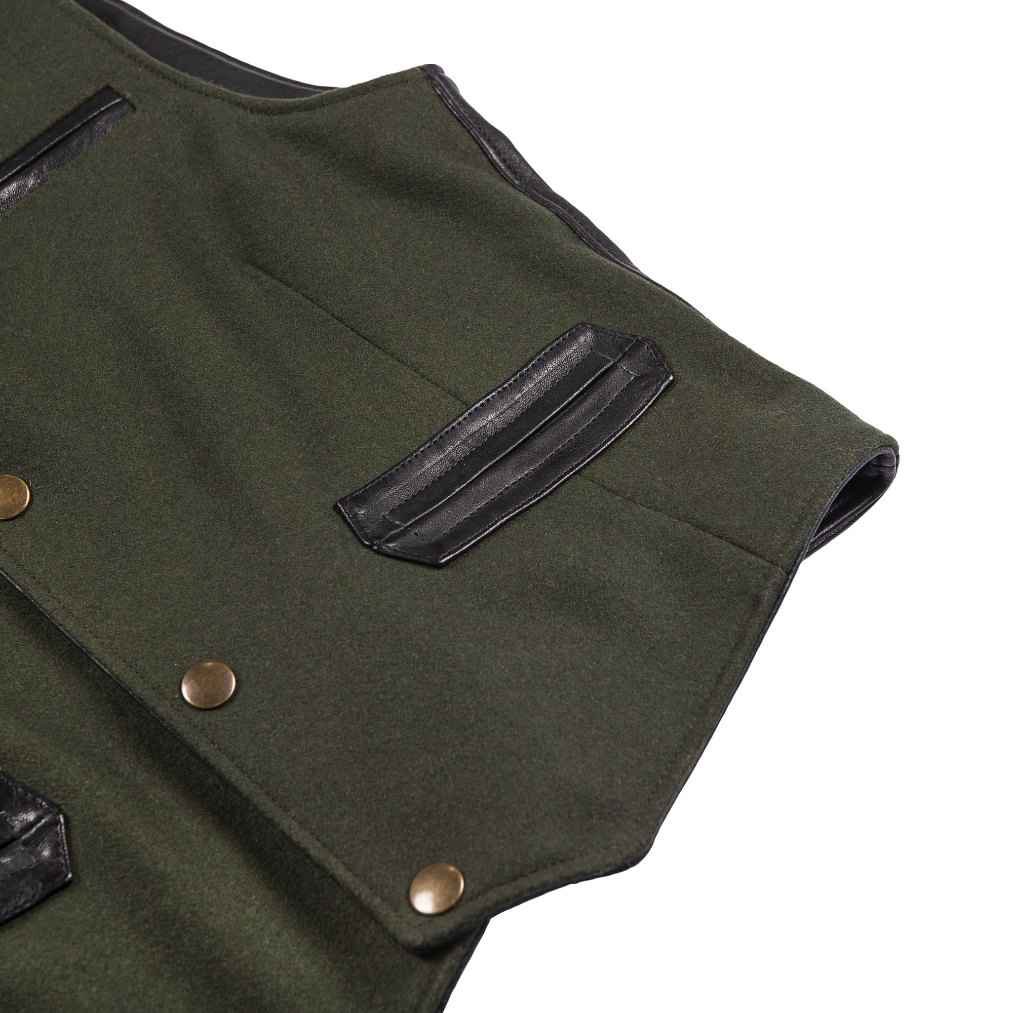 “Mandriano” Forest Green Wool Vest
