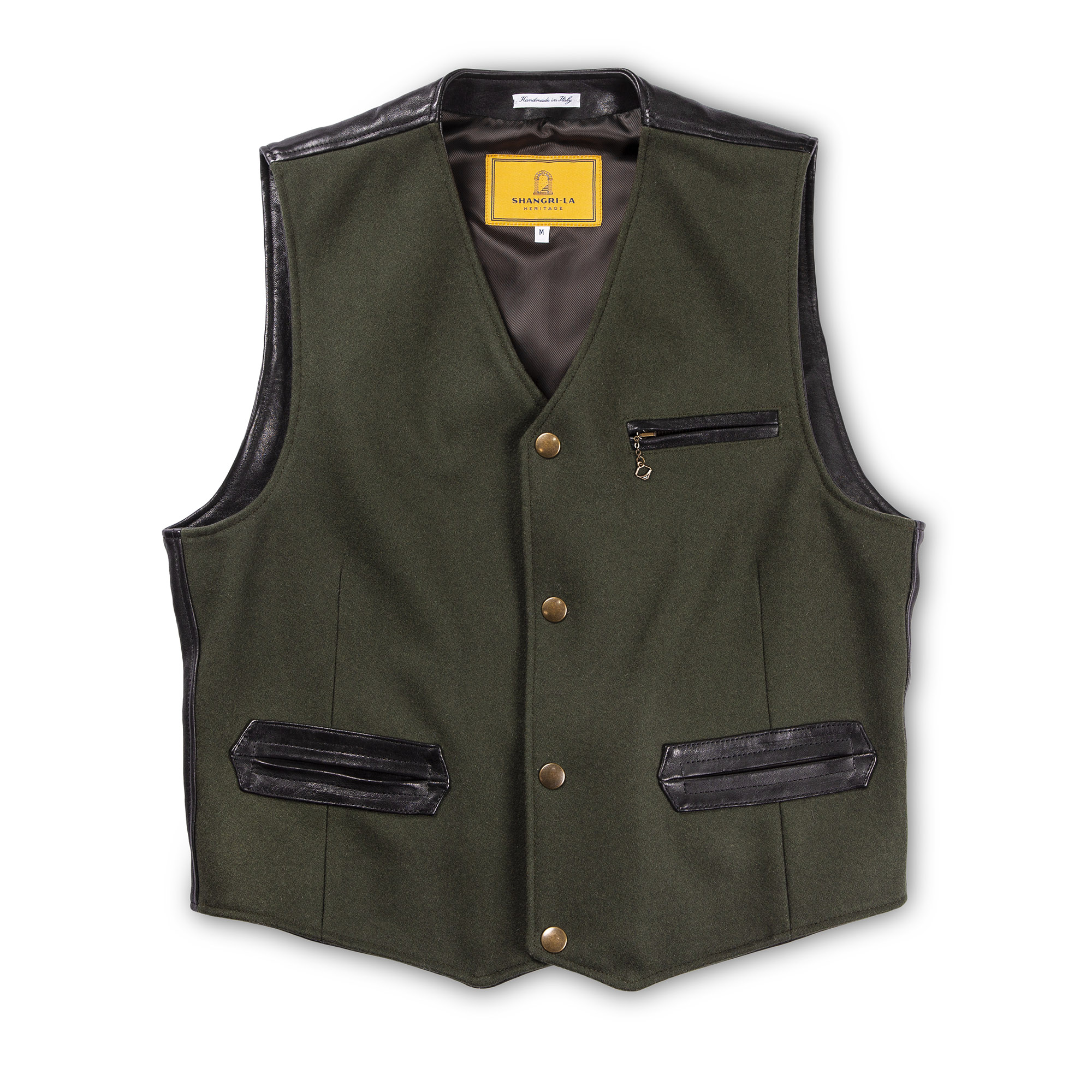 “Mandriano” Forest Green Wool Vest