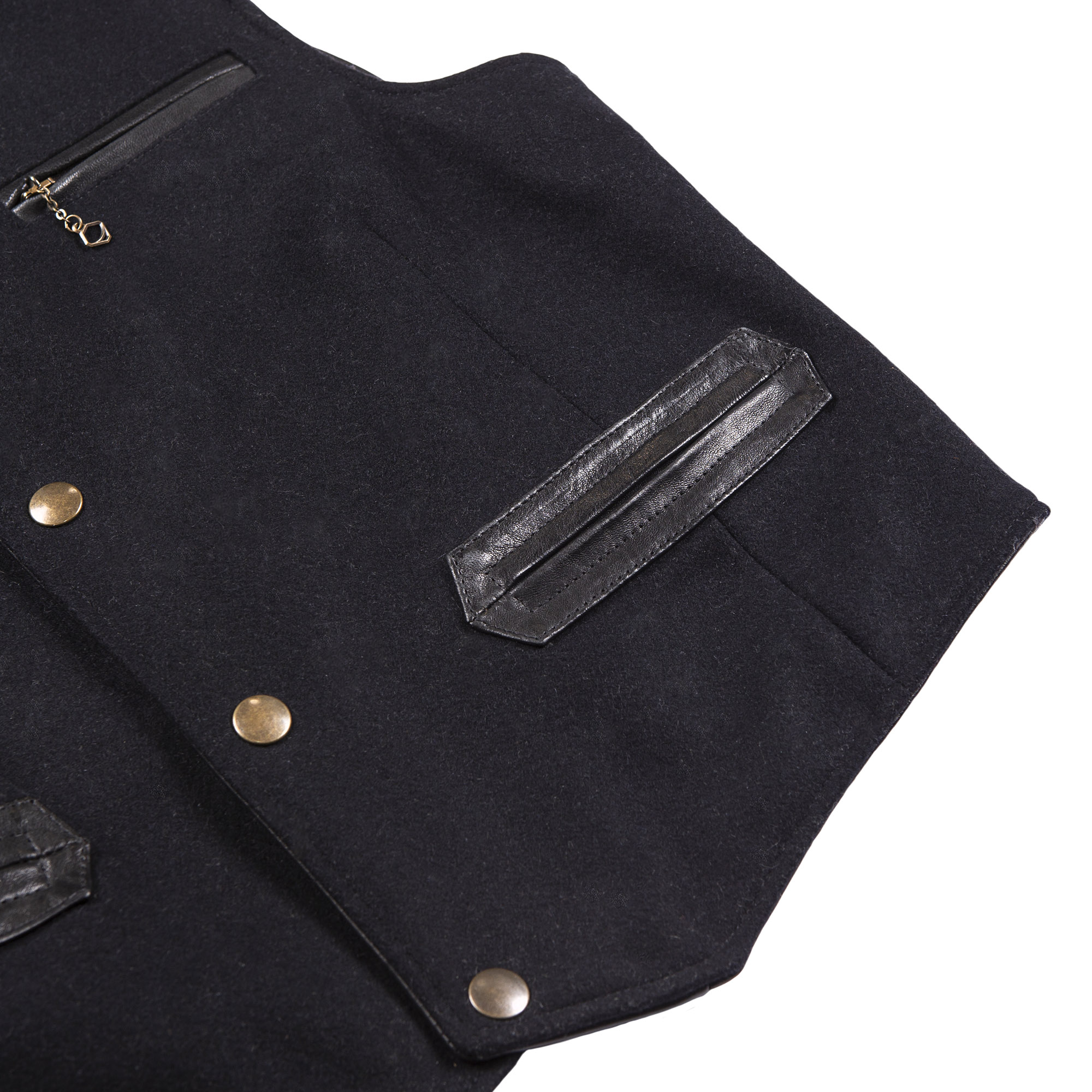 “Mandriano” Navy Blue Wool Vest