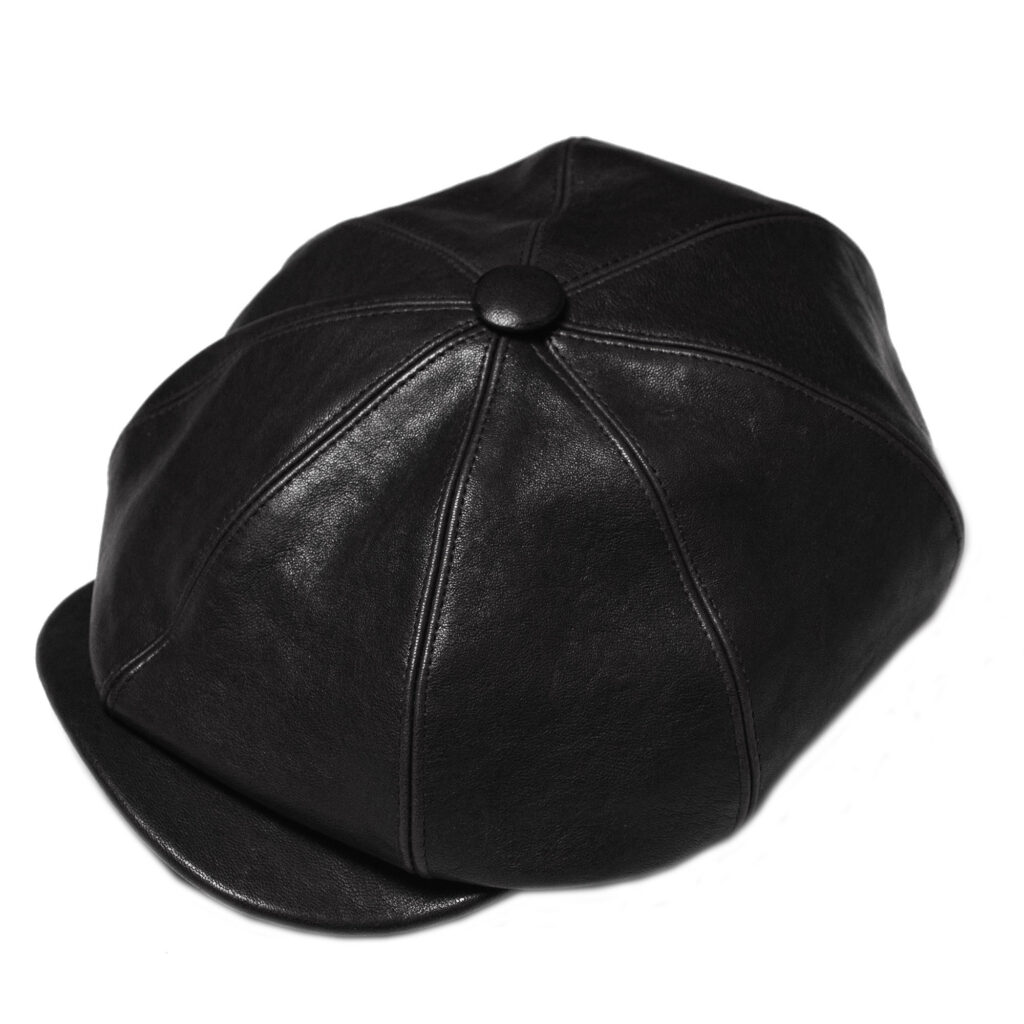 “Outlaw” Leather 8 Panel Riders Cap