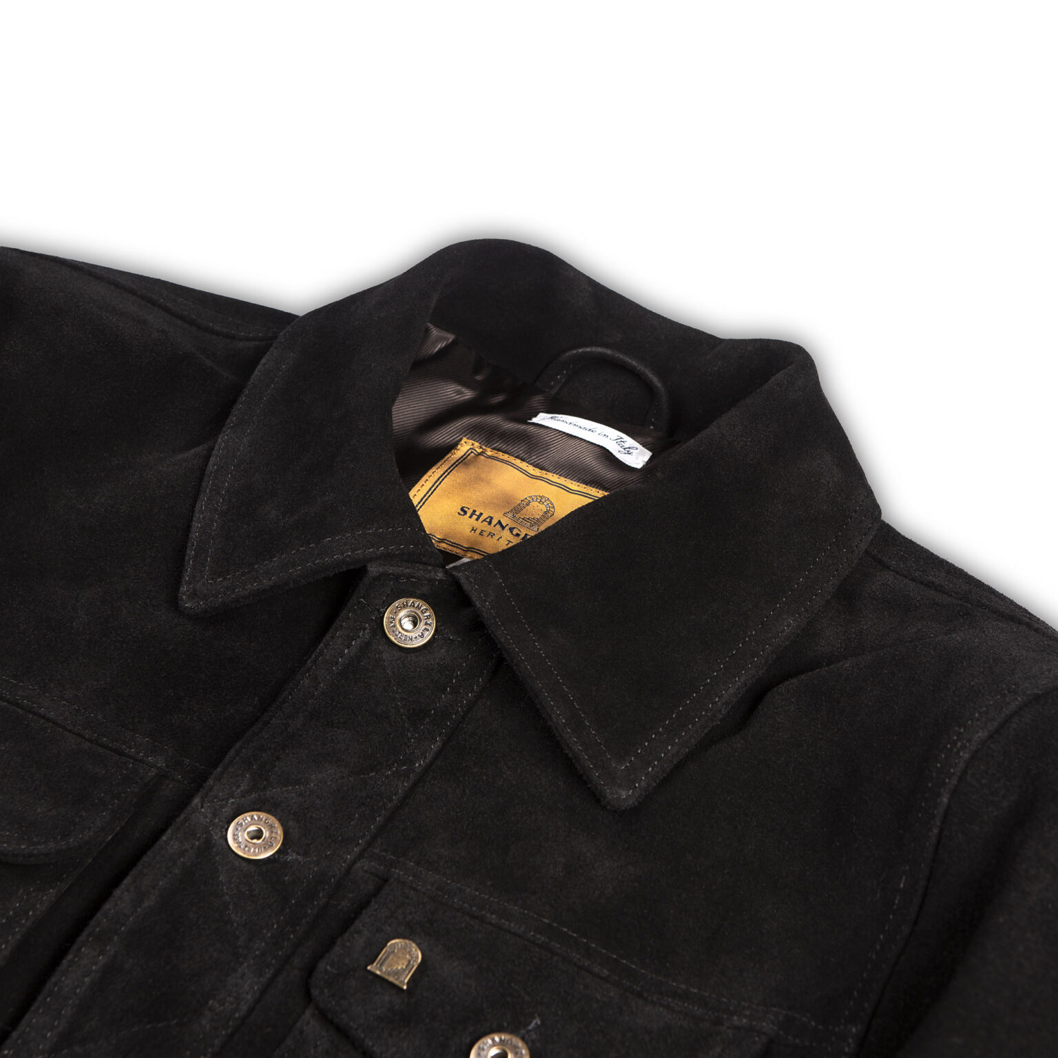 “Terracotta” Black Suede Jacket - Shangri-la Heritage