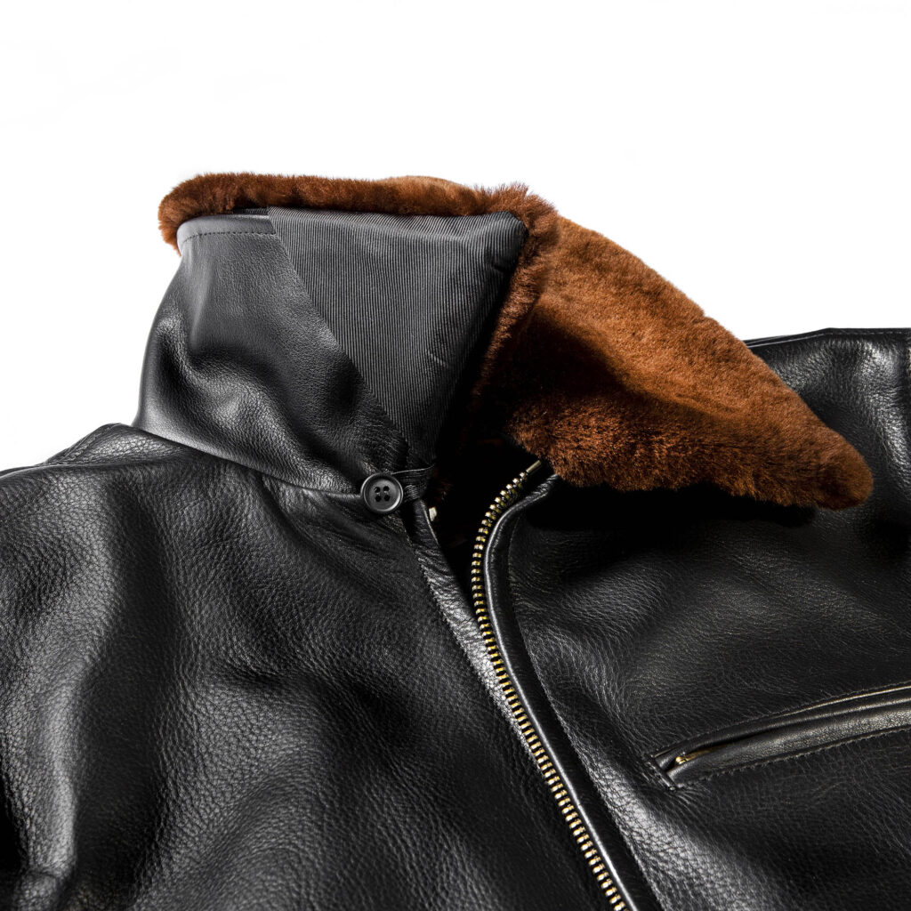 “Varenne” Fur Collar Black Leather Jacket - Shangri-la Heritage