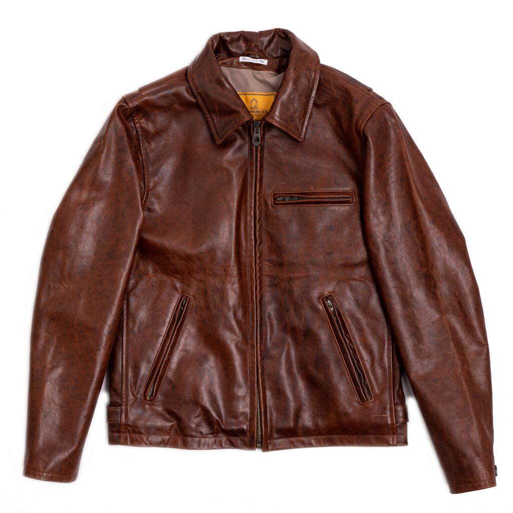 “Varenne” Whiskey Horsehide Leather Jacket