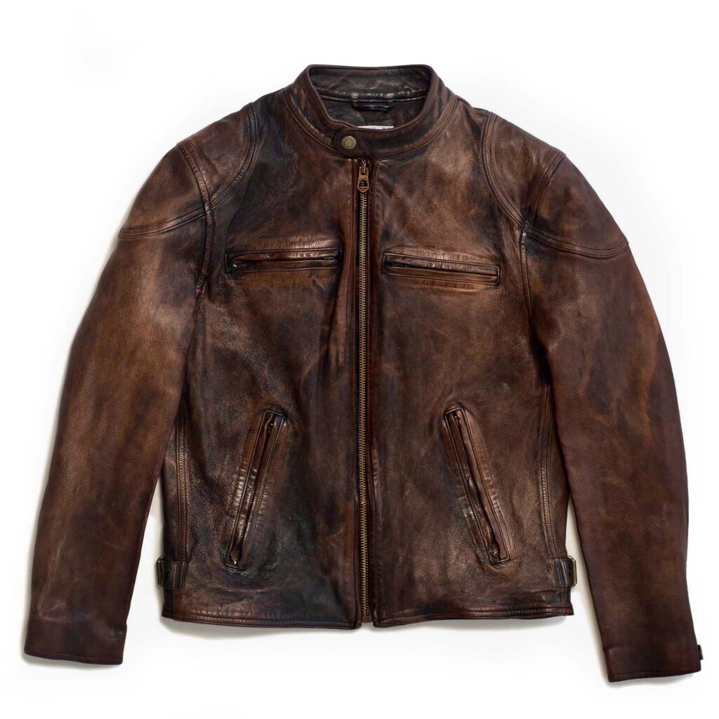"Café Racer" Bruciato Leather Jacket
