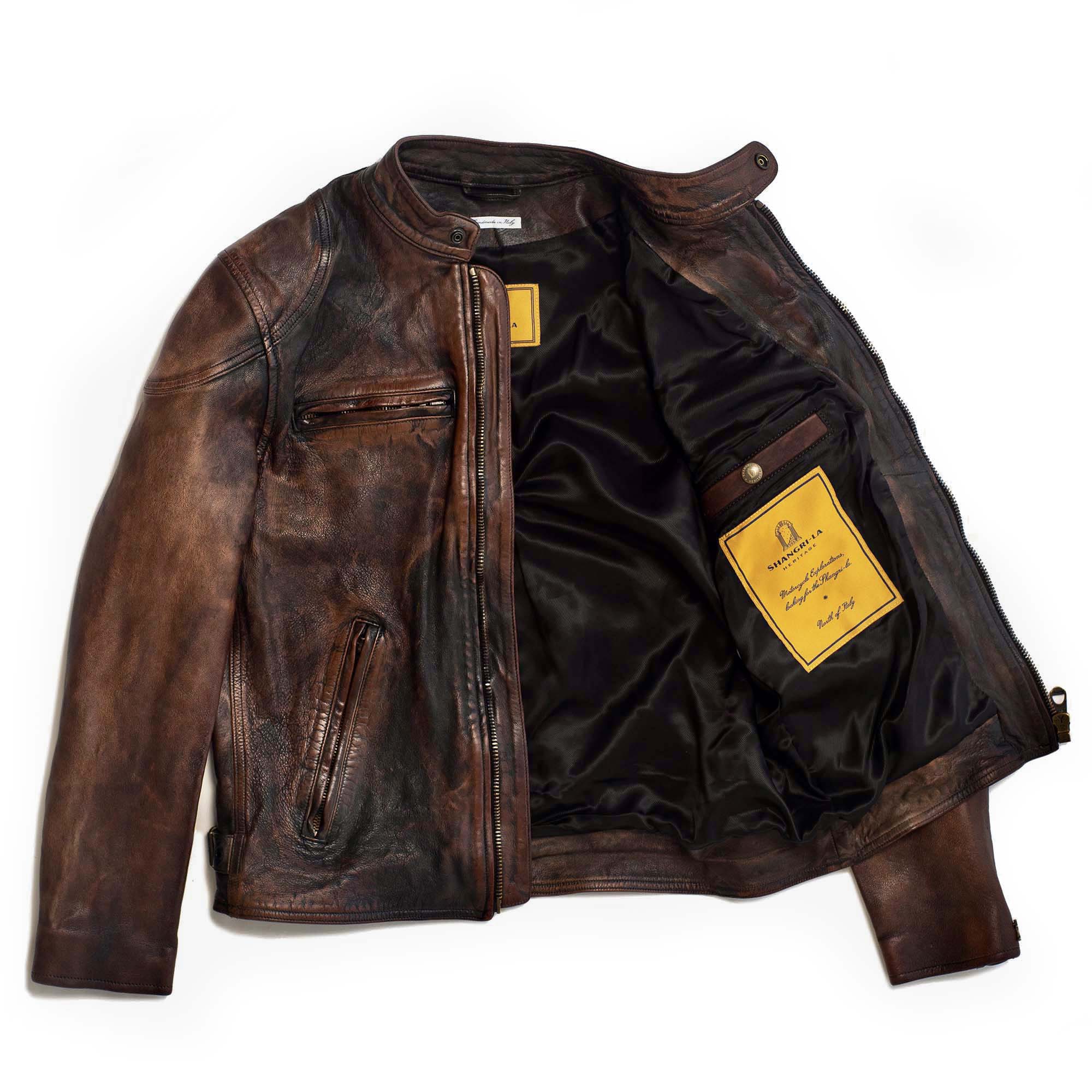 "Café Racer" Bruciato Leather Jacket