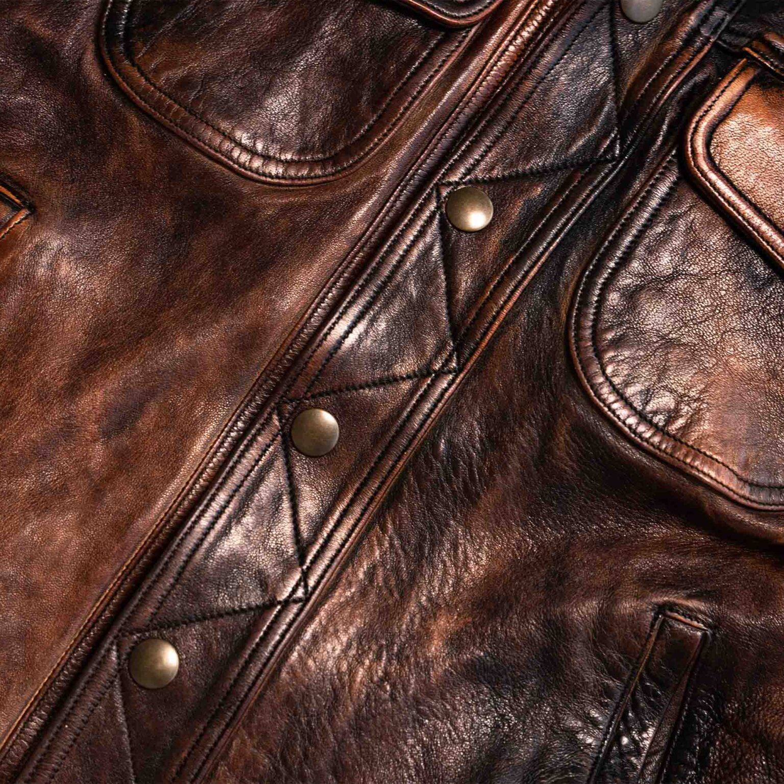 "Terracotta" Bruciato Leather Jacket - Shangri-la Heritage
