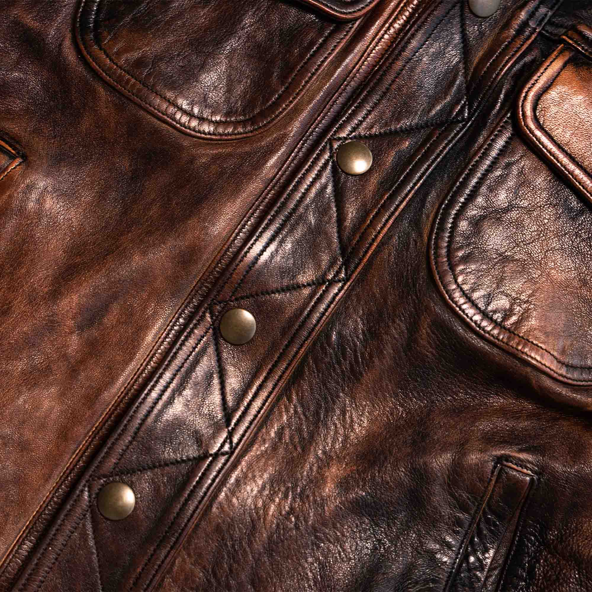 "Terracotta" Bruciato Leather Jacket
