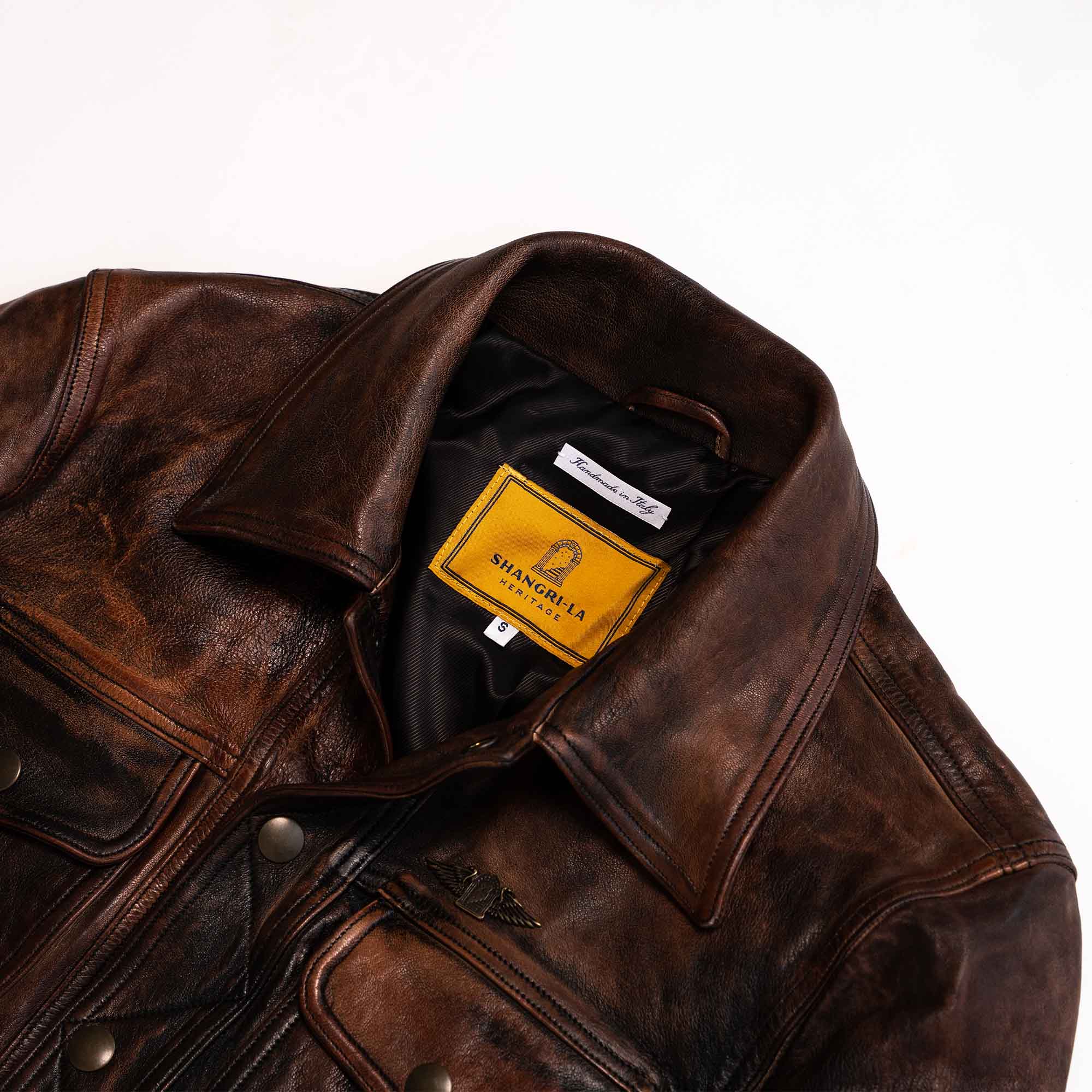 "Terracotta" Bruciato Leather Jacket