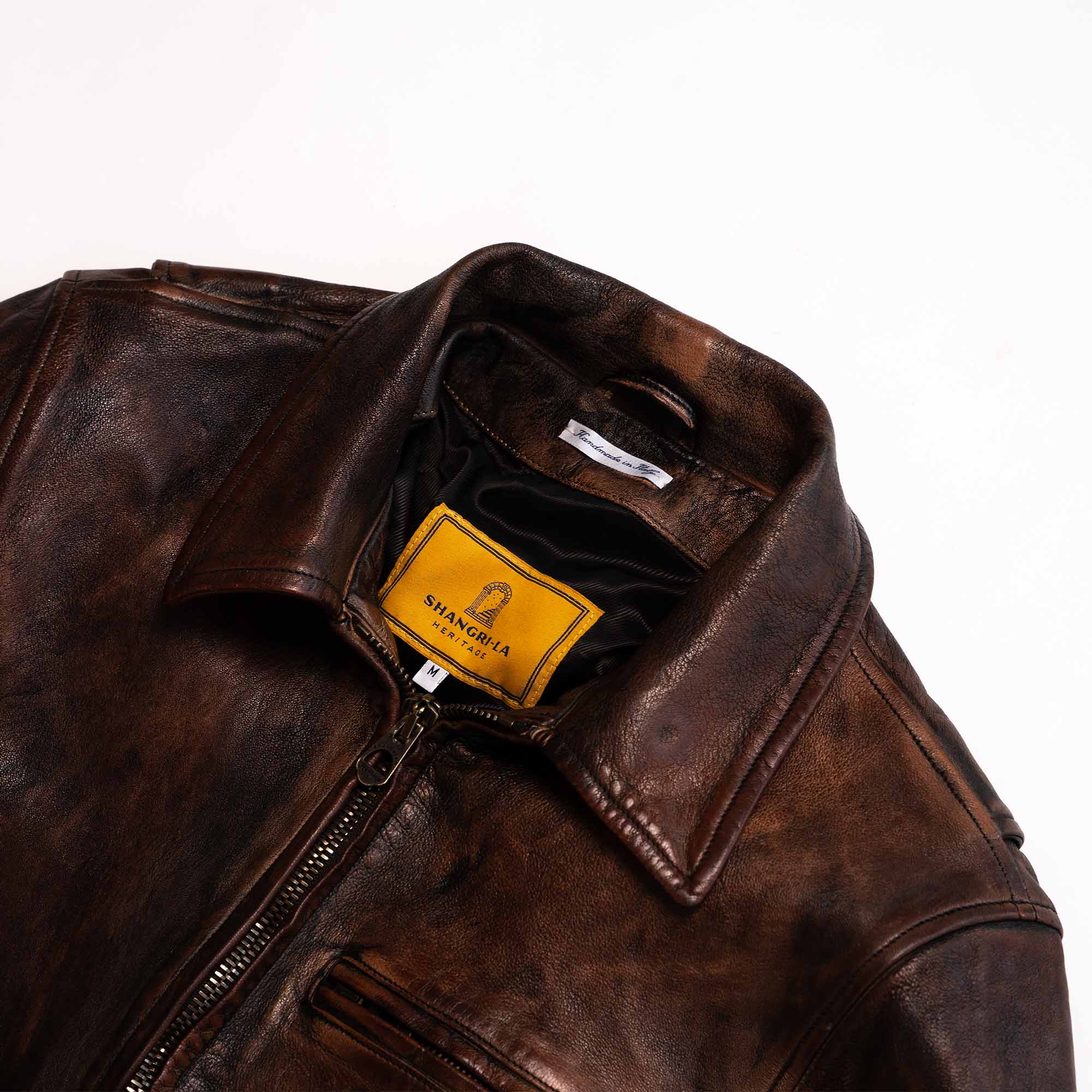 "Varenne" Bruciato Leather Jacket