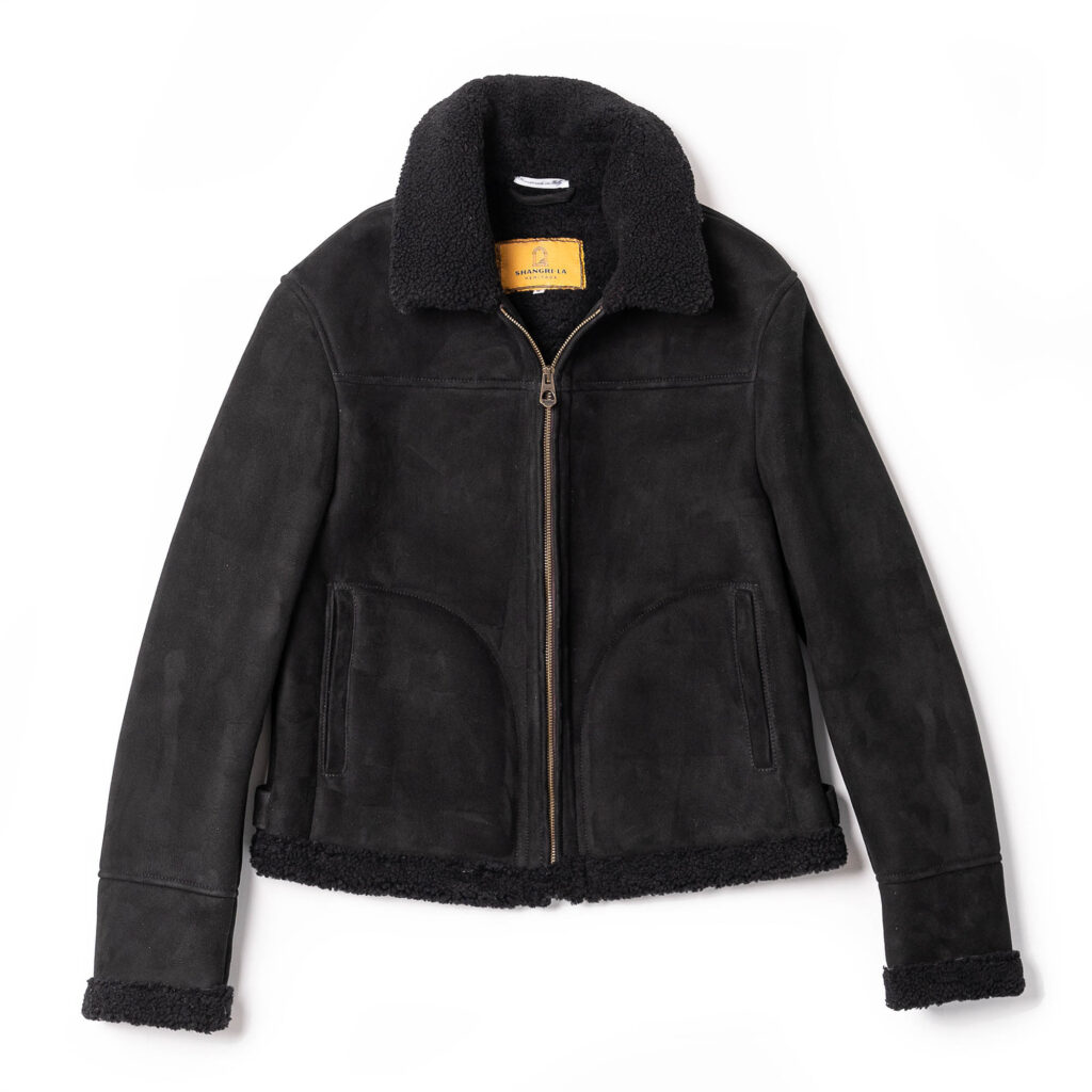 "Aviatore" Women's Black Shearling Jacket