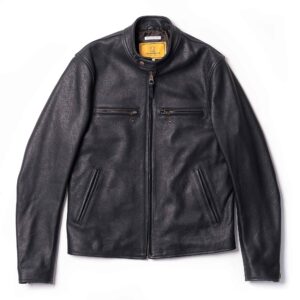 "Café Racer" J-100 Black Aniline Leather Jacket