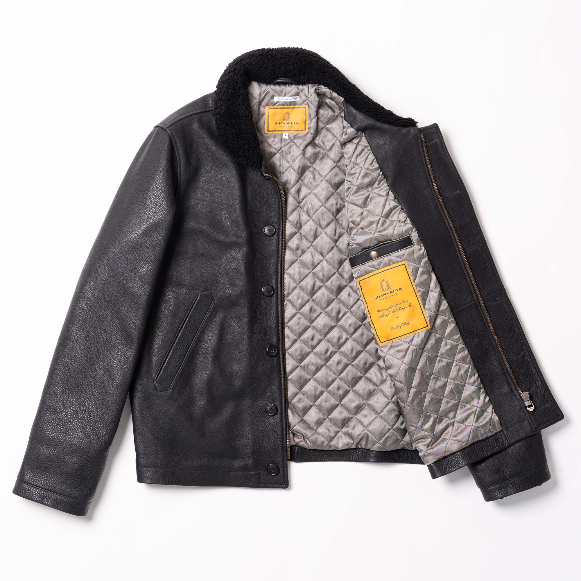 "Deck" N-1 Black Aniline Leather Jacket