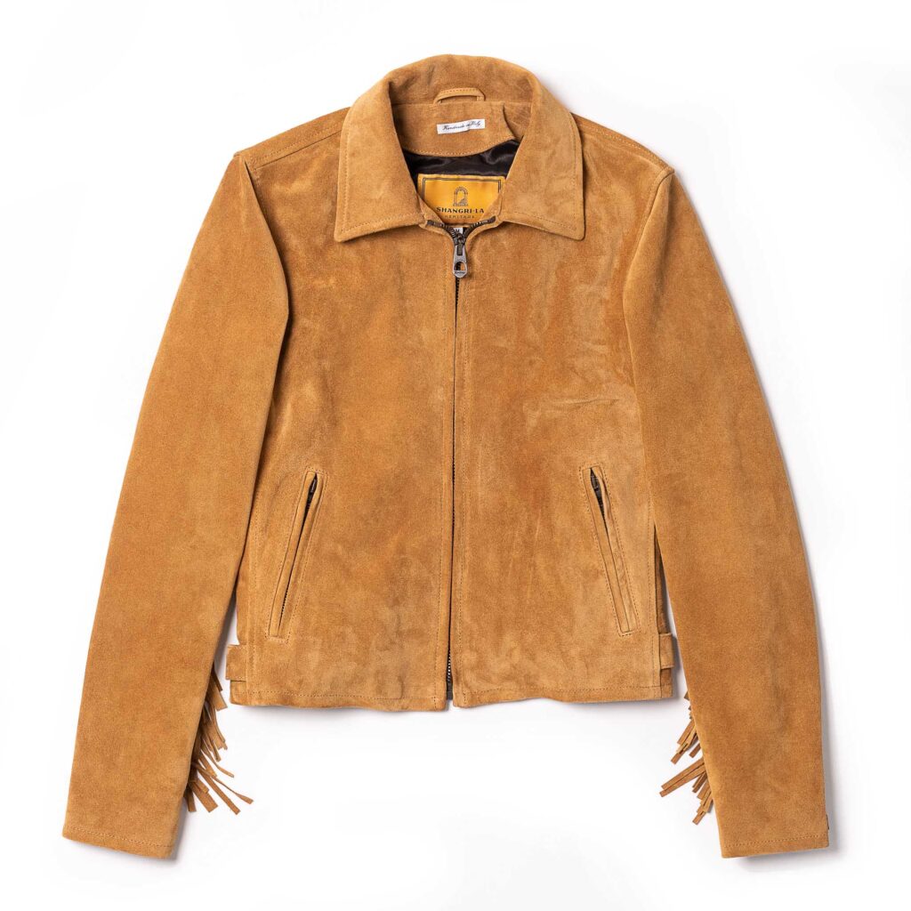 "Varenne" Women’s Fringe Sabbia Suede Jacket