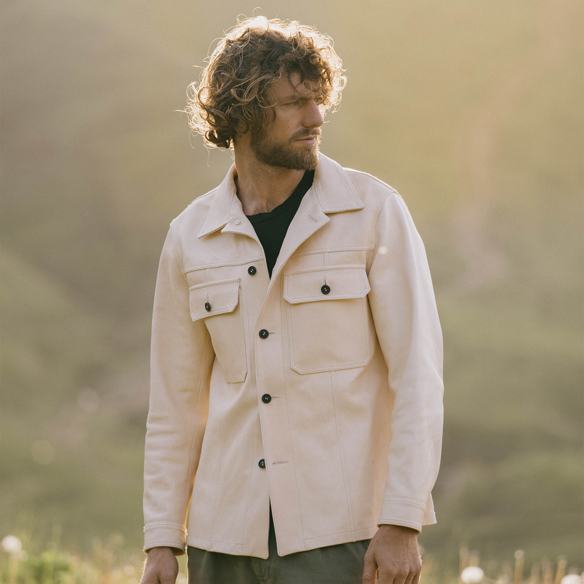 "CPO" Natural Leather Overshirt