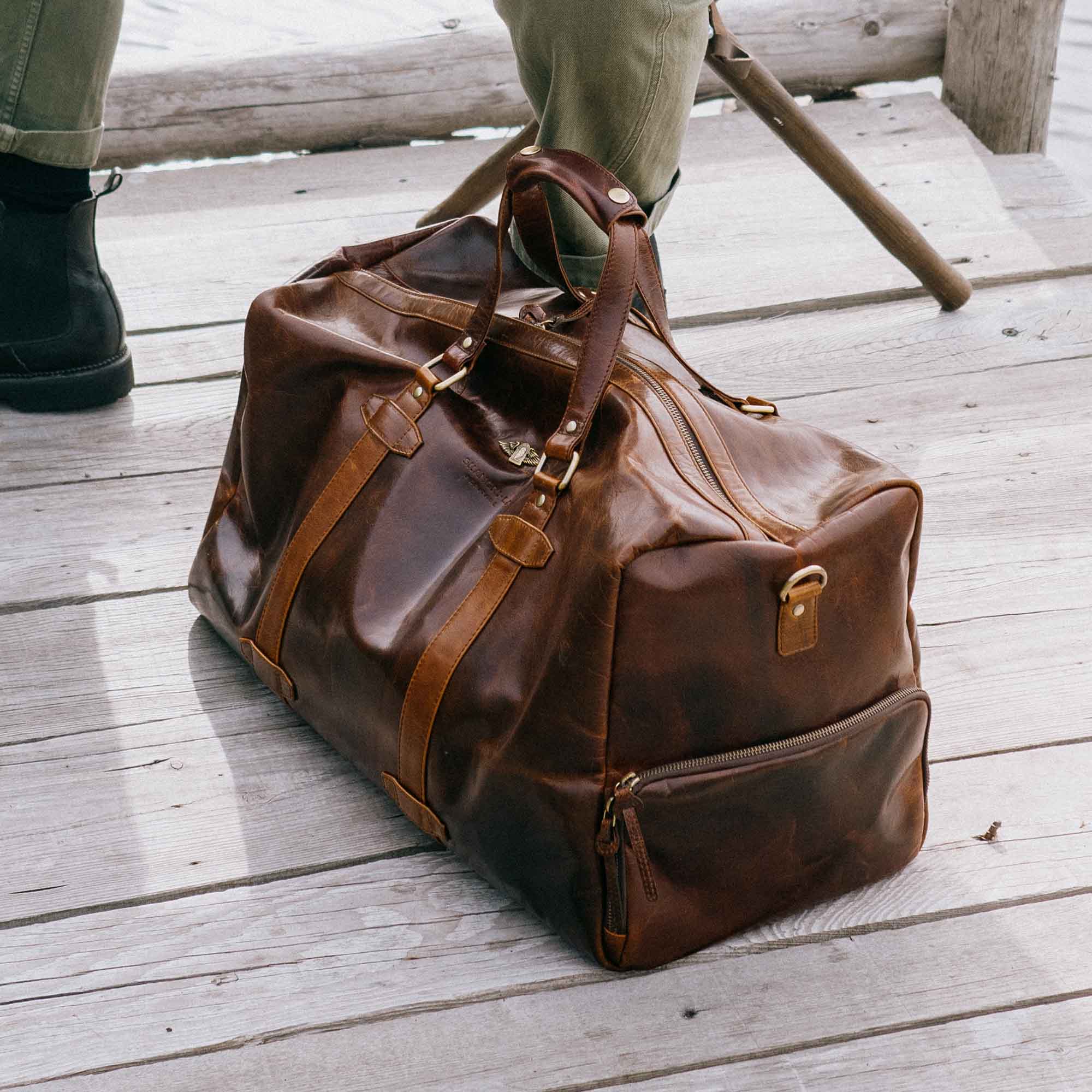"Nomad" Whiskey Leather Travel Bag