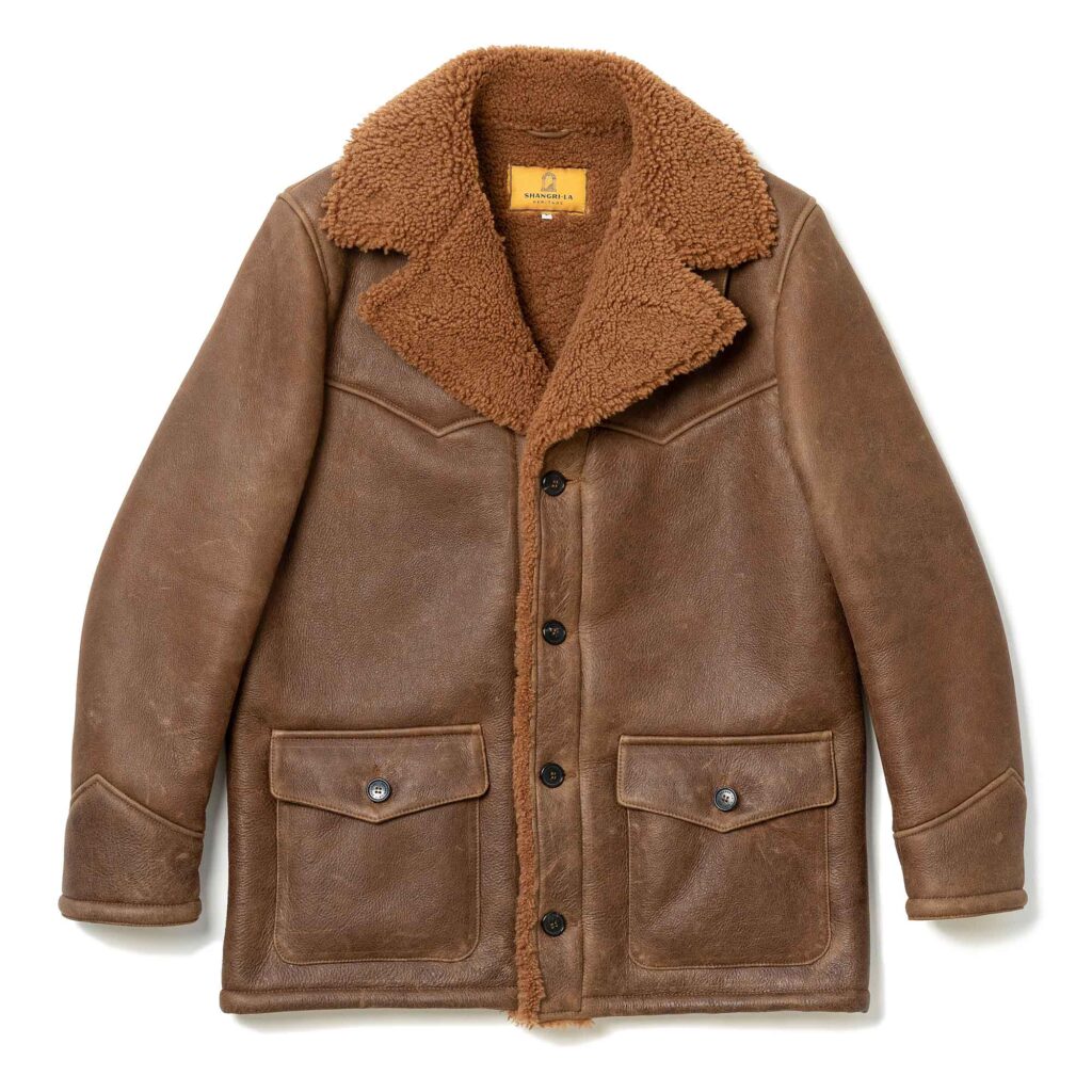 Ranch Cognac Shearling Coat Shangri la Heritage