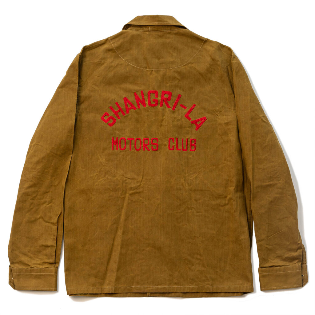 "Motors Club" Bronze Waxed Herringbone Overshirt