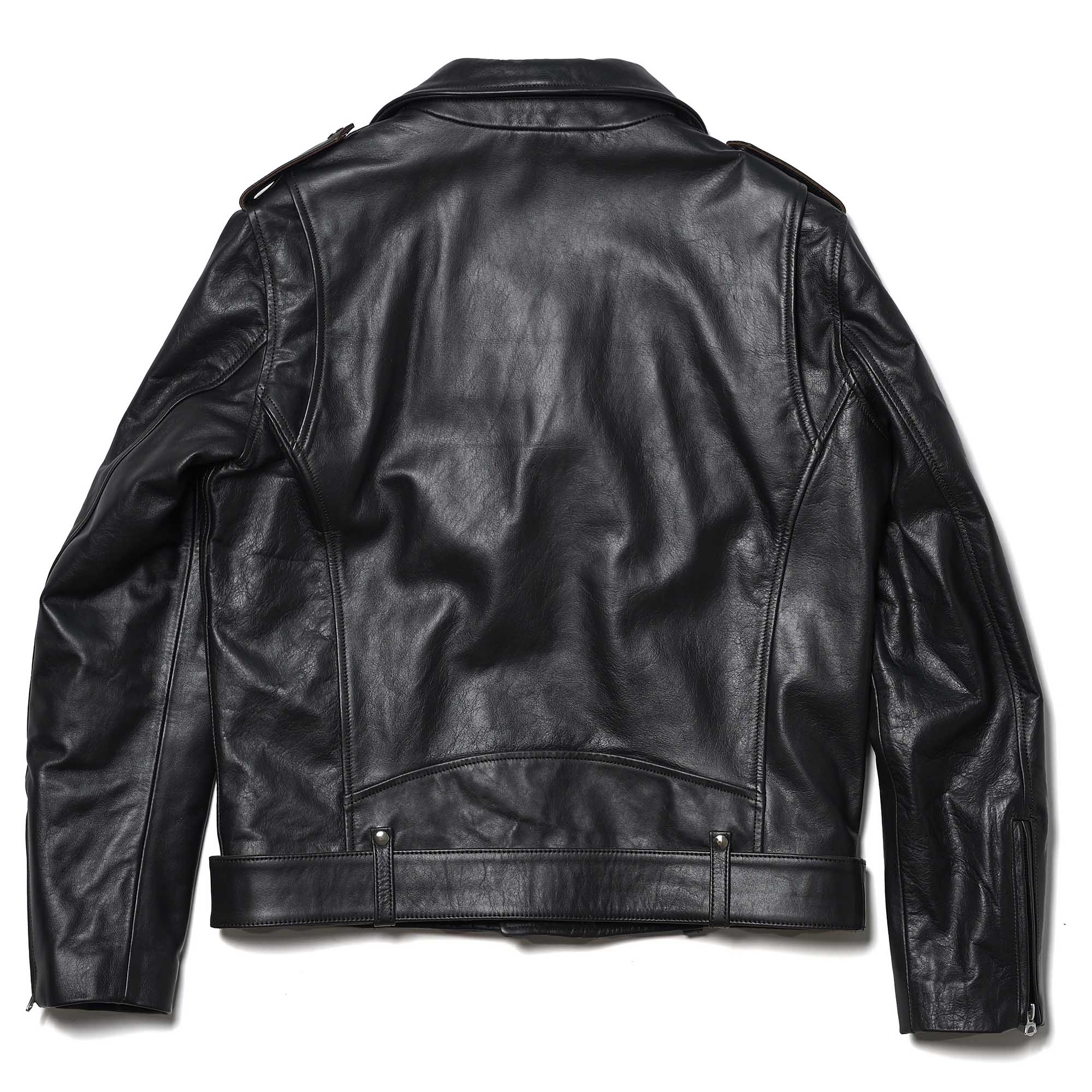 "One For The Road" Black Tea-Core Leather Jacket (by Eat Dust)