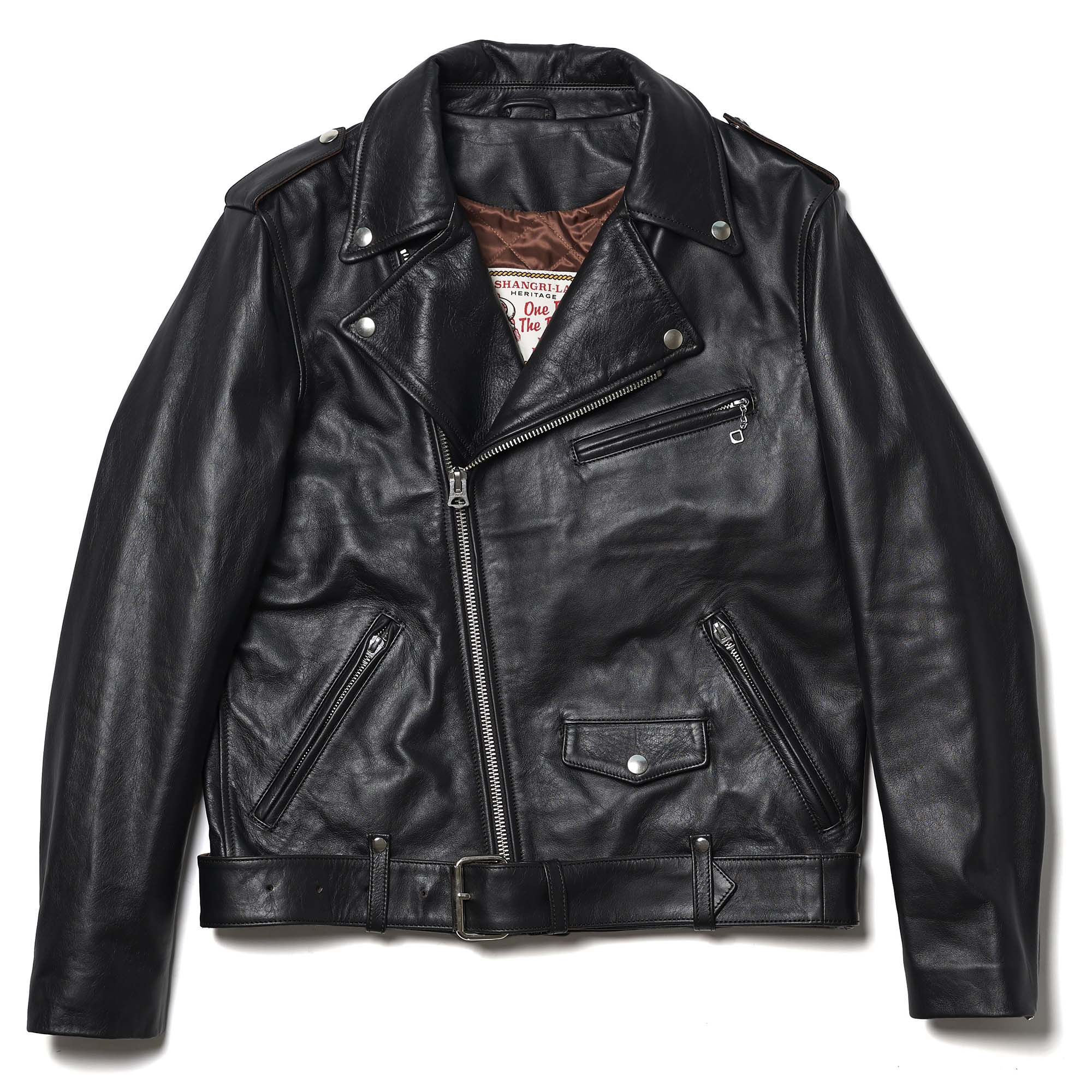 "One For The Road" Black Tea-Core Leather Jacket (by Eat Dust)