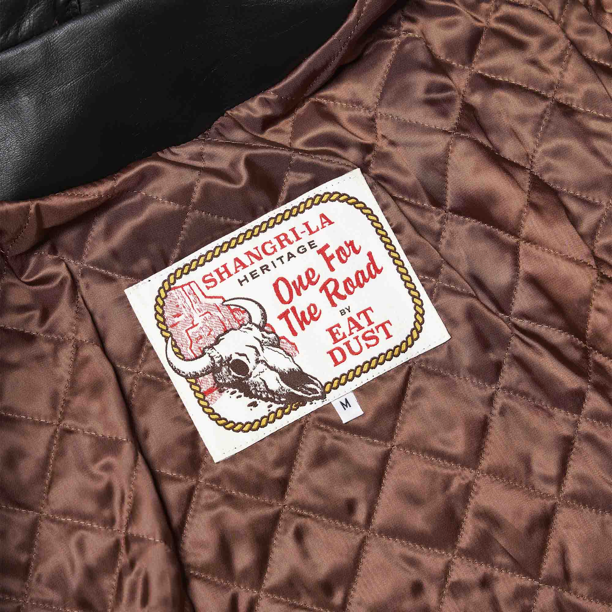 "One For The Road" Black Tea-Core Leather Jacket (by Eat Dust)
