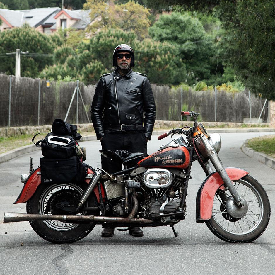 "One For The Road" Black Tea-Core Leather Jacket (by Eat Dust)