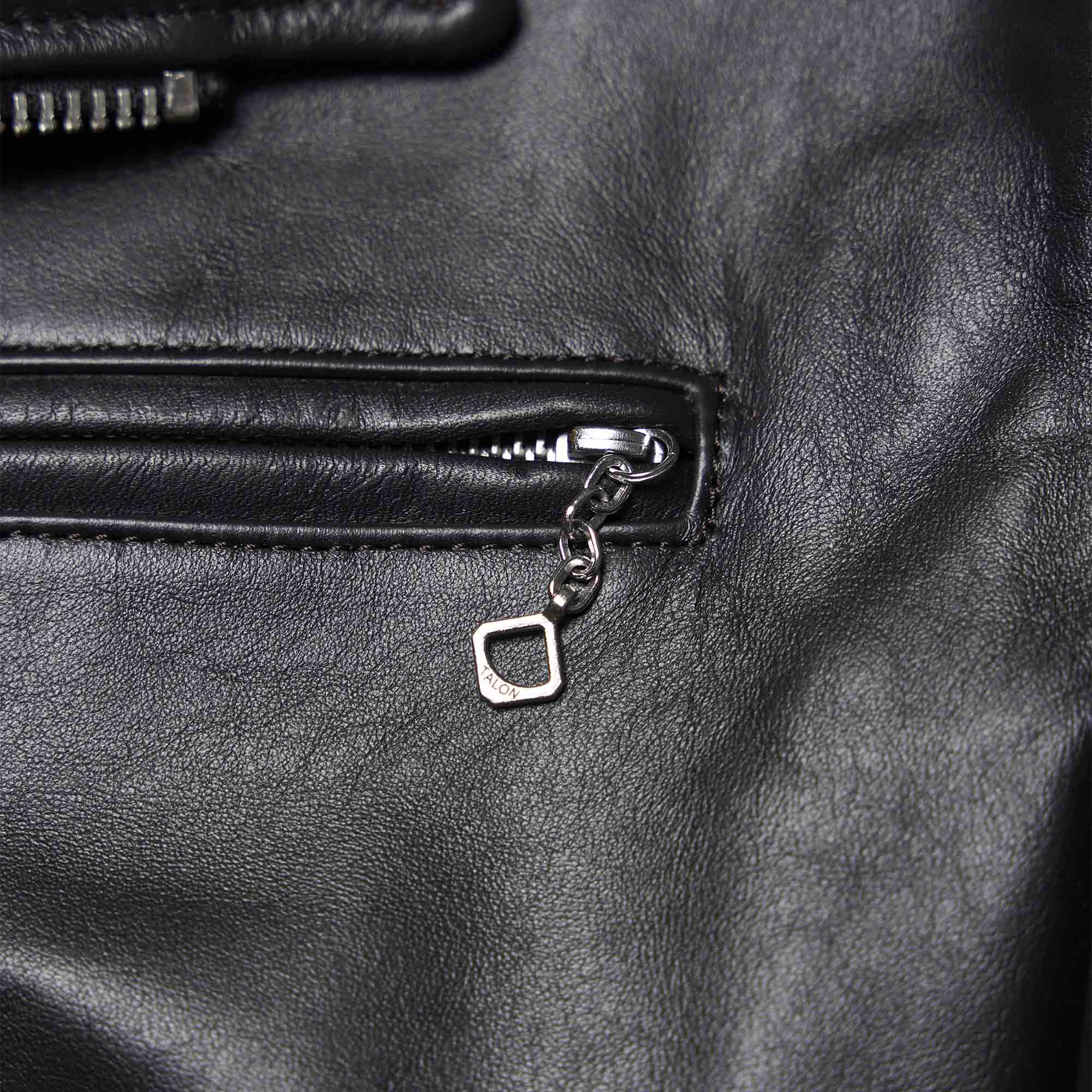 "One For The Road" Black Tea-Core Leather Jacket (by Eat Dust)