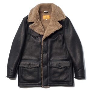 "Ranch" Vintage Black Shearling Coat