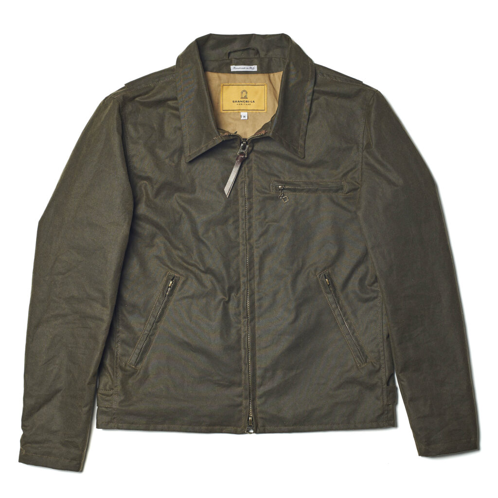 "Varenne" Army Green Waxed Canvas Jacket