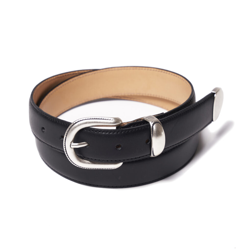 "Alabama" Black Leather Belt