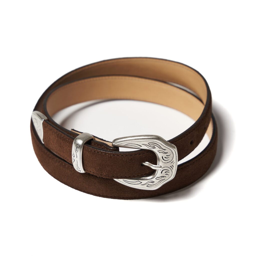 "Crazy Horse" Cognac Suede Western Belt