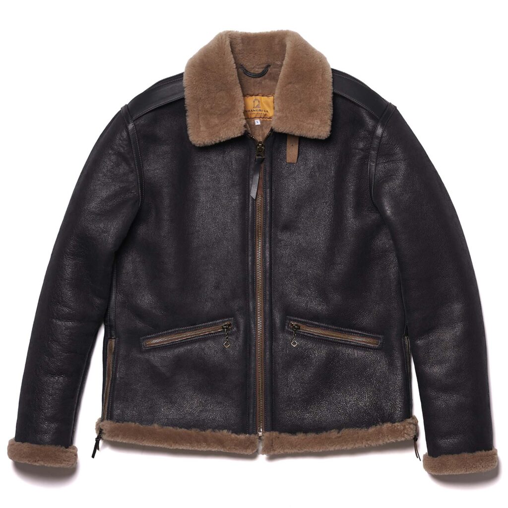 "Tornado" B-6 Vintage Black Shearling Jacket