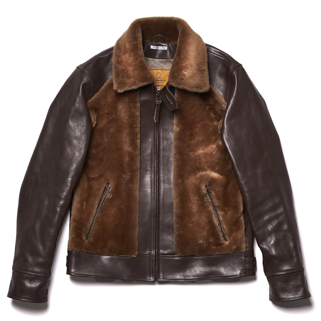 "Varenne" Brown Horsehide Grizzly Jacket